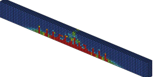 Figure 5 : Fissuration pour 1 cm de flèche, approche continue 