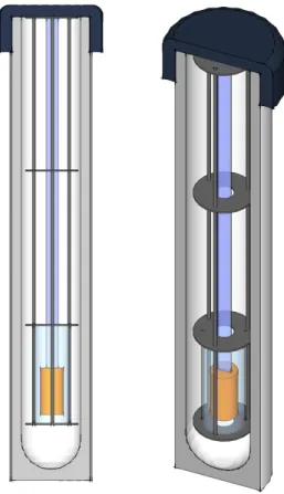 Figure 1: Two views of the dewar teststand showing the lightguide and PMT.