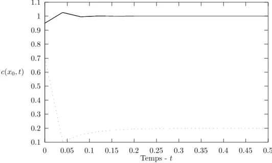 Figure 5.1: Convergence vers un ´equilibre instable avec C 0 = 0.95