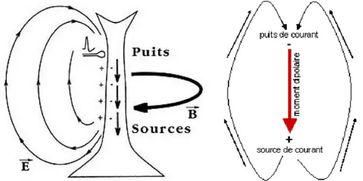 Figure  1-16 : Courants lors d'une activation d'une synapse sur un neurone de type pyramidal [17] 