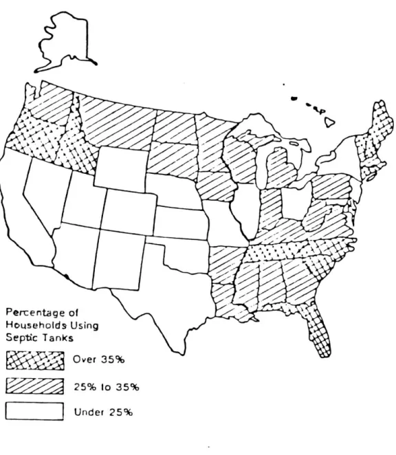 Figure  14:  Approximate  Populations  Using Septic  Tanks (From Canter  and Knox,  1985)