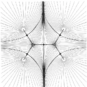 Figure 1: Partitioning of space in to atomic basins for a C 2 H 4 molecule where the gradient path traced out by the vectors ∇ρ are arbitrarily terminated at the nuclei of the atoms: taken from [60].