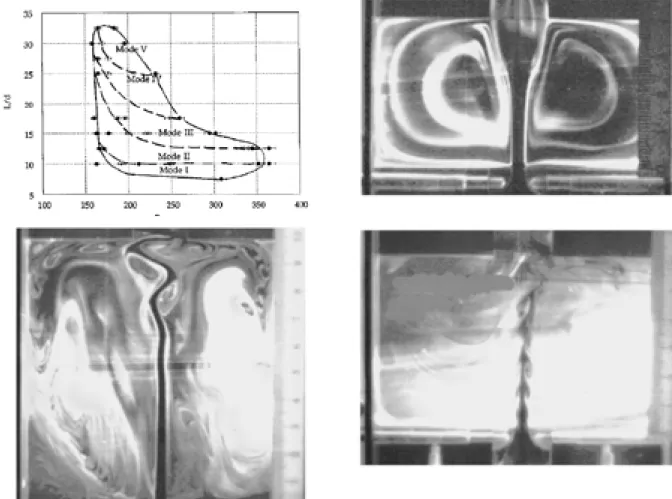 Figure 1.6 Flow observed by Maurel et al (1996) in a recrangular cavity 