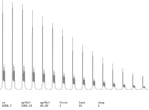 Fig. 1.8 – Succession de signaux obtenus en RMN par une variante de la séquence de Hahn [1]