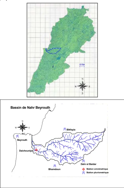 Figure III.5 :  Le Nahr Beyrouth (Liban) - Un fleuve côtier de la Méditerranée Orientale 