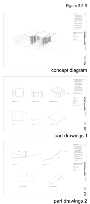 Figure 3.5.A Figure 3.5.B From  the  comparison  of  the  below  two  methods  it  is  visible  to  see that  the  traditional  method  of  translating  design  information  into construction requires a highly skilled constructor to interpret the intent an