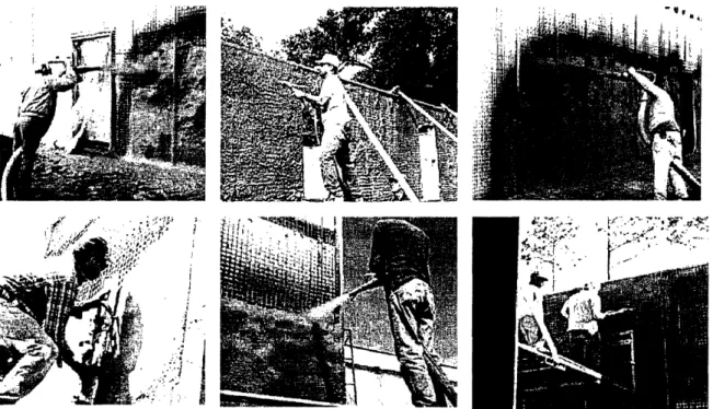 Figure 13: Shotcrete being applied to 3D panels