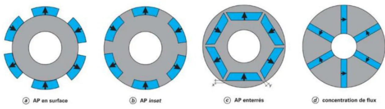 Figure I-2: Différentes structures rotoriques pour une MSAP 