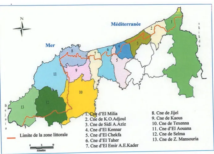 Figure 3 : Carte de limitation de la zone littorale (Direction de l'environnement, 2008)