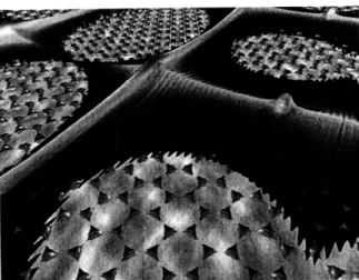 Figure 2-2  Metallic multilayer pattern made by using the self assembly of polystyrene  spheres as regular masks templates  [9]