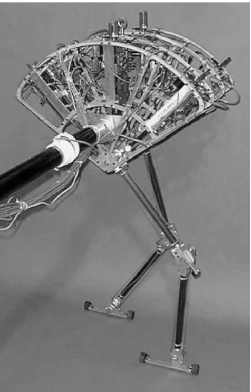Figure 2-4: Spring Flamingo is a planar bipedal walking robot. It uses series elastic actuators to actuate its six joints