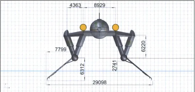 Figure  IS:  2 -D  front view  vessel  dimensions