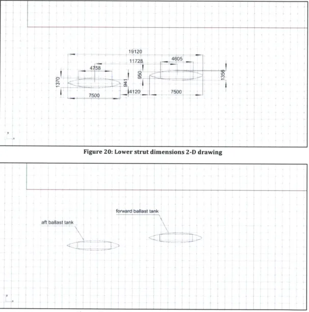 Figure 20:  Lower strut dimensions  2-D  drawing