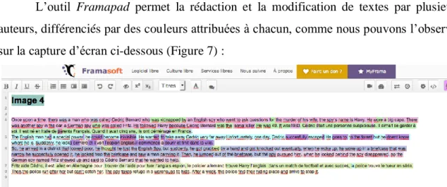 Figure 7 Capture d'écran Framapad 