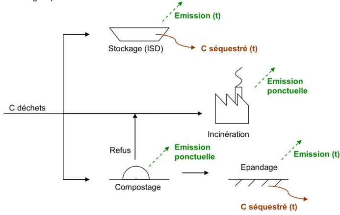 Figure 7 : Scénarios simplifiés étudiés 