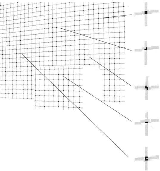 Figure 8.  Result  of pixel  filter and  sample enlargements  to show details  at grid  intersections.