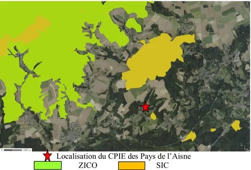 Figure 3 :  Localisation des ZICO et des sites Natura 2000 au titre de la Directive Habitat (source :  Géoportail) 