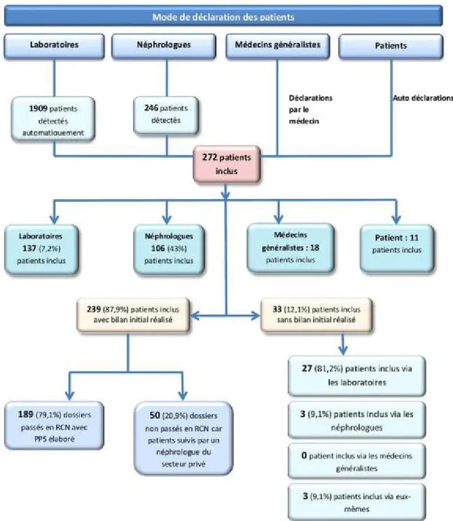 Figure n°4 : Répartition des patients inclus dans PREVEnIR selon le mode de déclaration