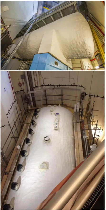 Figure 6. Photographs of the cryostat after application of exterior foam insulation.