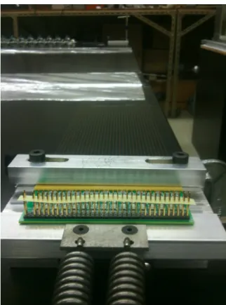 Figure 20. Photograph of a collection plane wire carrier board on the tension stand.