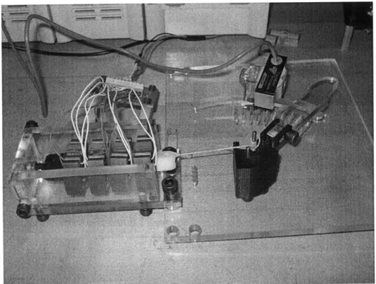 Figure 3. Fully assembled  PZT actuator testing apparatus.