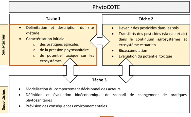Figure 1 : Structuration du projet PhytoCOTE 