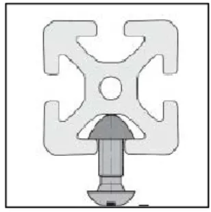 Figure 10 : Vue en coupe d’un profilé ELCOM et du système d’assemblage 