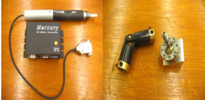 Fig. 9 The PI M-235.5DG actuator, Universal Joint and Spherical Joint. 