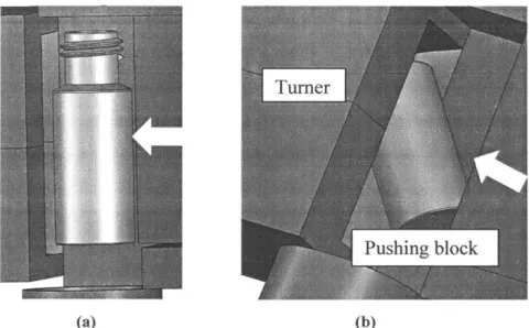 Figure 4-8a,  4-8b:  Demonstration  of two  possible  directions  the vial would  have  been  able to enter  the turner