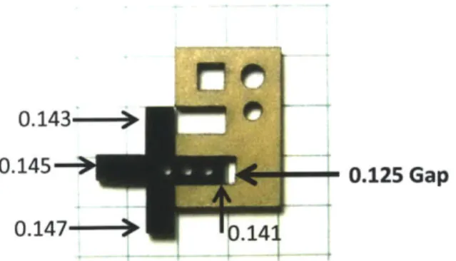 Figure 9.  Custom  feeler gauge  made to find  optimum  gap for press fit and  clearance  fit