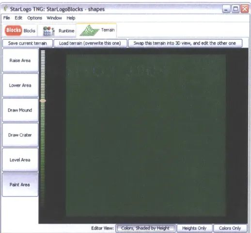 Figure 3-1  Layout  of the terrain editor for  Preview  1.