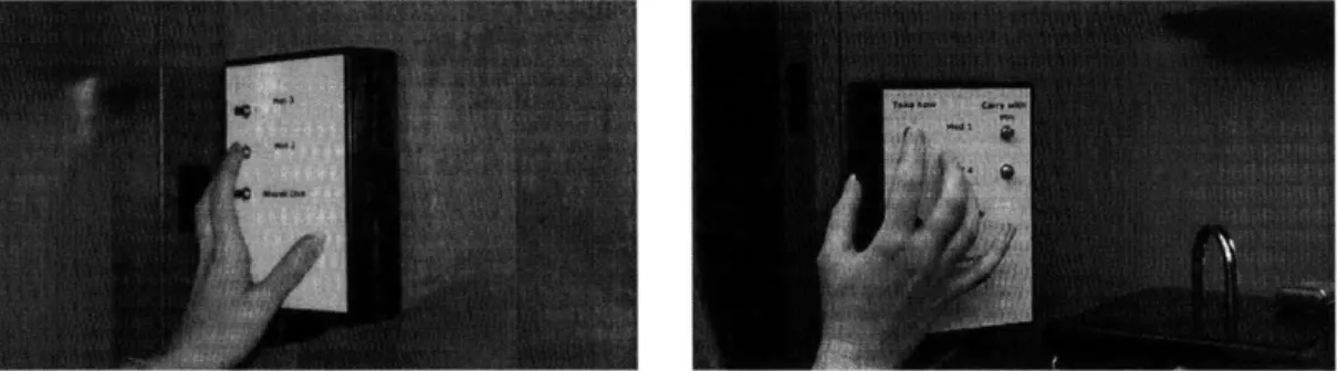 Figure  4-7:  Health  Task  Panels  in  the  bedroom  and  kitchen