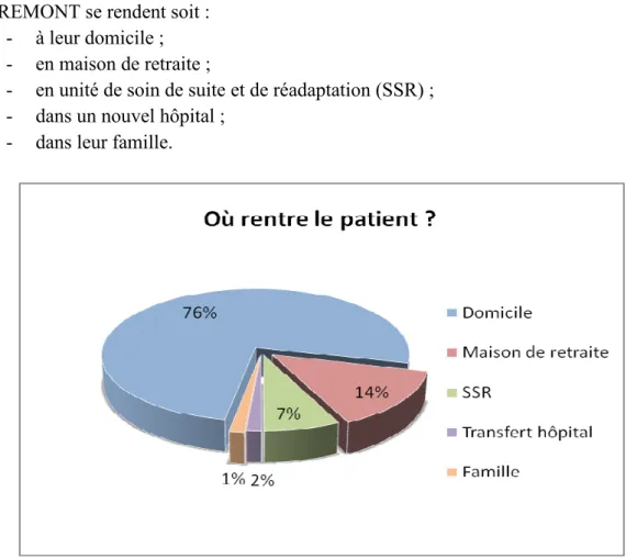 Figure 1 : Destination des patients sortant du CH de REMIREMONT. 