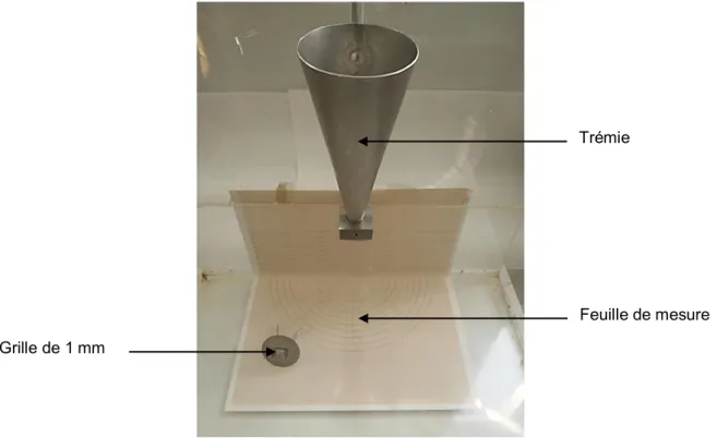 Figure III.1 : Dispositif utilisé pour les mesures d'angle de repos 