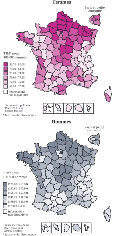 Figure 3: Disparités géographiques de la mortalité par cancer en France  8