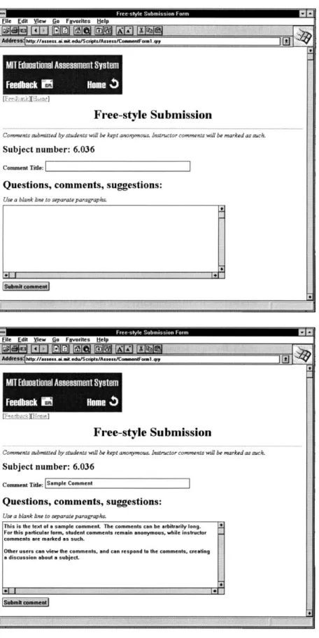 Figure 4.4: Sample  comment  form being filled  out