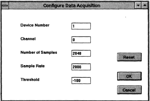 Figure 7: Data Acquisition Configuration Dialog Box
