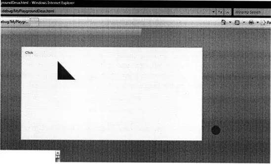 Figure  2.  Close-up  screen shot of bug  within  program  in the  event of ball  being moved outside the perimeter  of the  canvas.