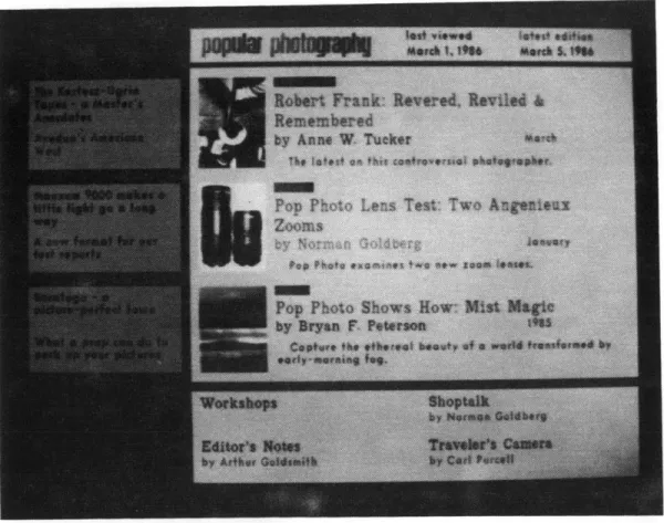 Figure  4.1:  The  table  of  contents  is  divided  into  several  discrete  sections as  shown