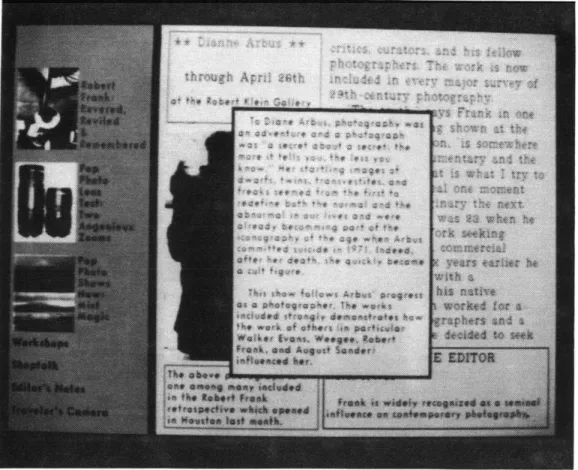 Figure  4.4:  Upon  viewer  request,  an  ad  or  related  article  is  expanded  to fill  a  "pop-up"  window,  which  can  be  scrolled  to  reveal  more  material