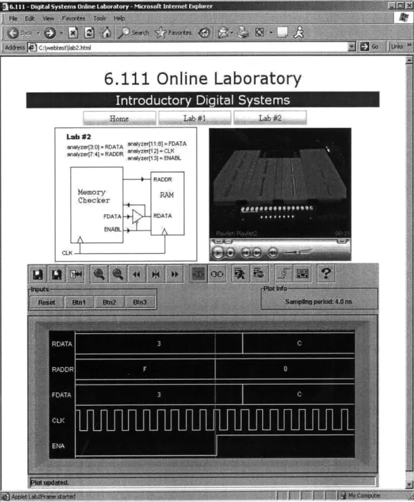 Figure  4-1:  The  Introductory  Digital  Systems  Online  Lab  Client.  This  screenshot includes  the webpage  the  applet is  embedded  in