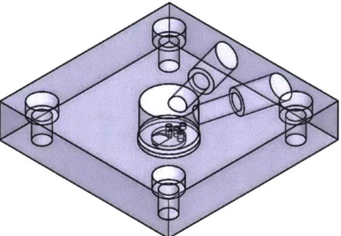 Figure  2-1:  Isometric  view  of  the original  cantilever  holder,  used  in  contact  mode  for both  air  and  liquid  samples.