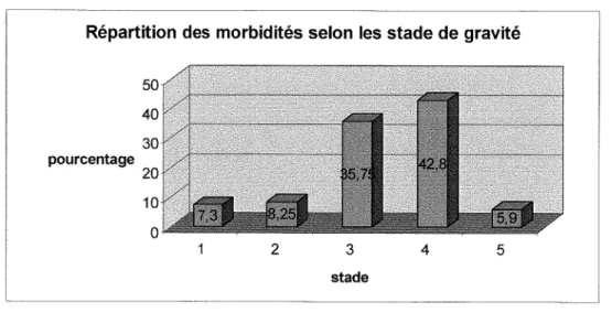 Figure  2  :  Répartition des morbidités selon notre score de gravité 