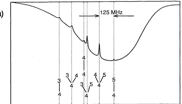 Figure III-2 :  (a)  Absorption  d’un faisceau transmis à  travets  une  cellule de césium