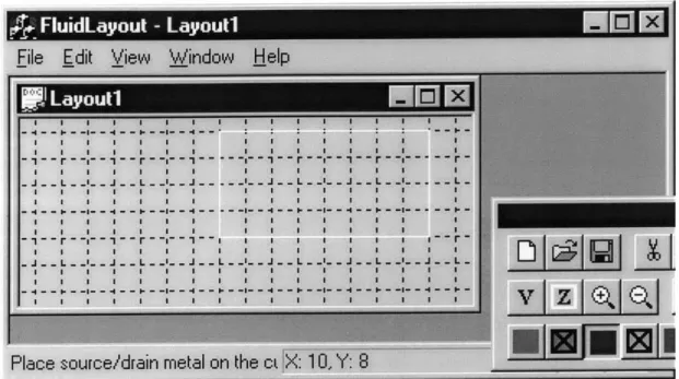 Figure  2-5:  Box-outlining  is  used  to  place  materials  in  FluidLayout.