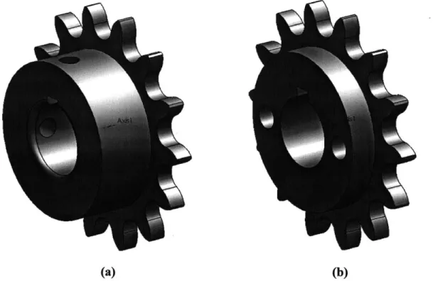 Figure  2:  Showing  design  of sprocket  (a)  as  an  off-the-shelf  part;