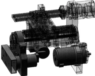 Figure 2.3:  The lead screw actuator orientation is flipped to decrease size and to centralize the ends of all three actuators.