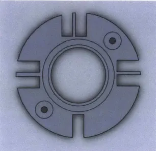 Figure  13:  Disk design to  include  ultrasound  probe holders.  4 cm  inner diameter  shown