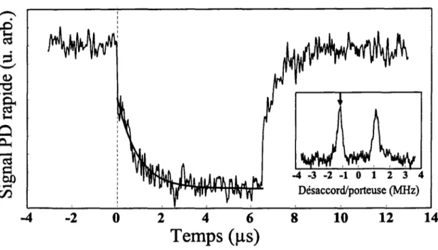 FIG  3.8 -  Signal  de décroissance  temporelle  de  l’énergie  stockée  dans  un  mode de  galerie.