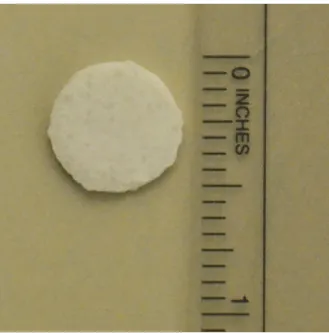 Figure 5.5: PEG-aspirin sample, 1 mm thick and with an aspirin volume fraction of 0.45